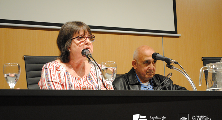 Gladys Ceretta y Roberto Markarian en la apertura de las Jornadas de Investigación de FIC  // Foto: UCOM FIC