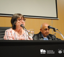 Gladys Ceretta y Roberto Markarian en la apertura de las Jornadas de Investigación de FIC / Foto: UCOM FIC