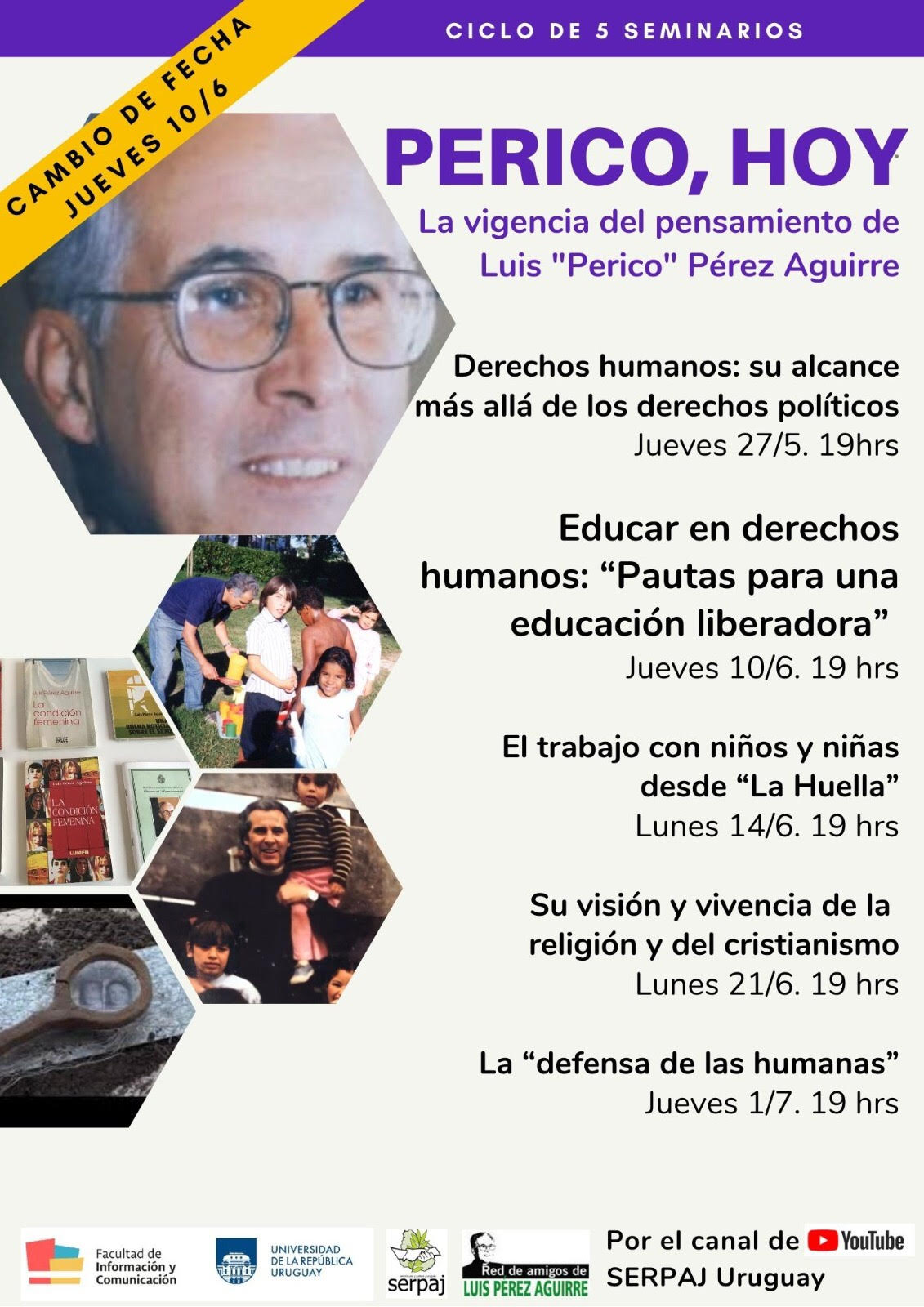 Programa de Ciclo de 5seminarios Perico, hoy. Con el cambio de fecha incorporado.