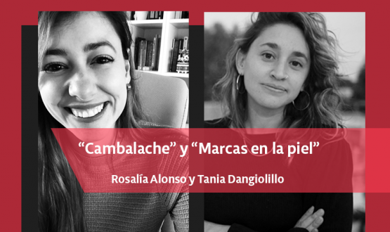 Diseño que incluye una foto de Rosalía Alonso y Tania Dangiolillo