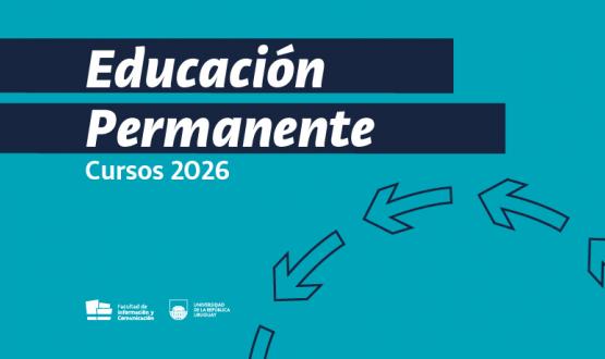 Gráfica: En letras blancas sobre fondo azul dice Educación Permanente cursos 2026