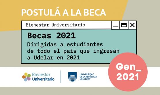 Banner con texto Postulá a la Beca. Becas 2021