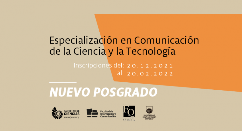 inscripciones 2022 Especialización en Comunicación de la Ciencia y la Tecnología