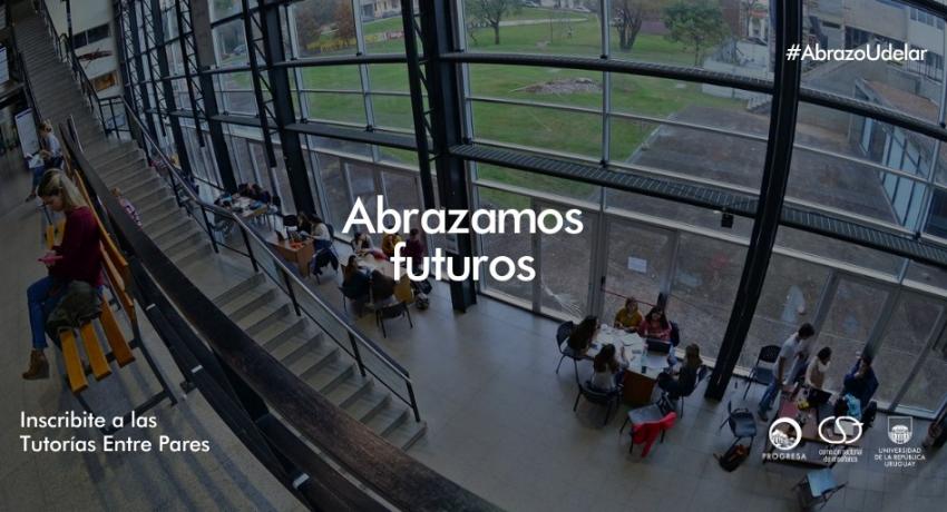 Imagen de difusión AbrazoUdelar Abrazamos futuros