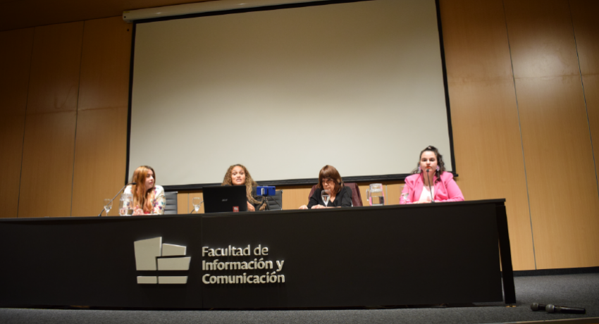 forografía de Alma Espino, Carmen Beramendi, Jimena Márquez y Gianella Turnes durante la presentación