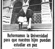 Propaganda estatal sobre la Universidad (1974).