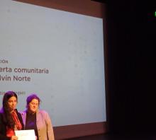 Agustina Márquez al recibir su mención en el Premio Nacional de Urbanismo 2019.